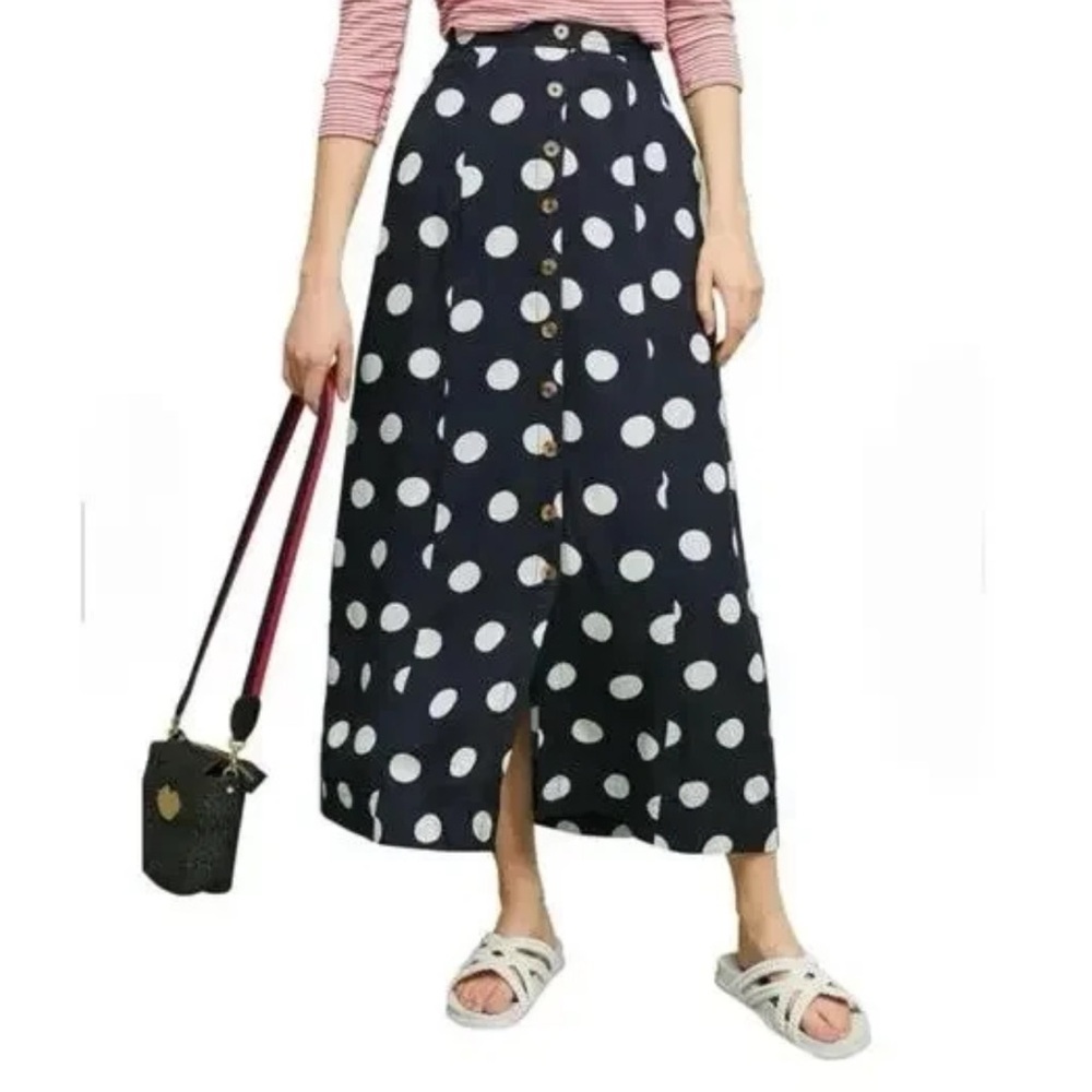 Anthropologie Maeve Claudette polka dot maxi skirt size small